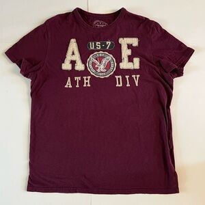 American Eagle Outfitters Men's XL Athletic Fit Maroon Shirt Top Tee